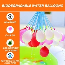 一套热带风情彩色自封水弹球，游泳池玩具水球，快速充气夏季水仗用品，户外露营沙滩泳池派对玩具，加厚乳胶材质，舒适透气 - Water Bomb Balloons - 查看 7