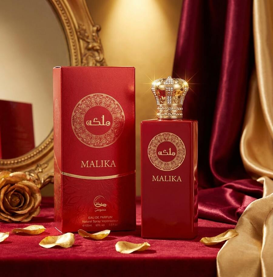 Real Time Perfume Malika de Khususi para Mujer - Eau de Parfum 100 ml (3.3 fl. oz.) | Fragancia Floral y Cítrica de Lujo | Notas de Rosa, Jazmín, Pera y Bergamota | Diseño Real con Tapón de Corona. - 100 ml - Ver 1