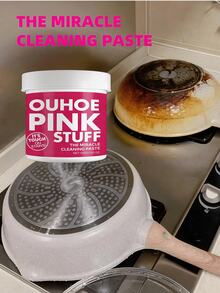 OUHOE Multi-Purpose Gentle Cleaning Paste, Removes Heavy Grease In Kitchen, Universal Pink Bucket Cleaning. Our Pink Bucket Cleaning Powder Contains Surfactants. It Can Quickly Remove Stains And Make Your Kitchen Look Brand New. - Solid State - View 2