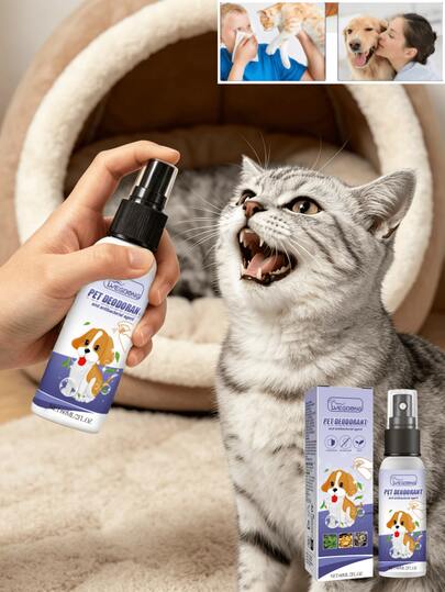 Pet Deodorizing Spray - Eliminates Odors From Dog/Cat Urine, Feces, And Body Odor. This Pet Deodorizing Spray Uses A Gentle Plant-Based Formula To Break Down Odor Molecules At The Source, Rather Than Just Masking Them. It Has A Soothing, Fresh Scent And Can Be Used On Pet Fur, Litter Boxes, Bedding, And In Home Corners To Effectively Maintain A Long-Lasting Fresh Indoor Air. (Pet Gift)