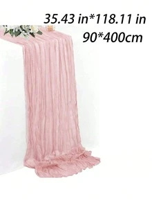Solid Color Table Runner, Minimalist Polyester Tablecloth Decor, Suitable For Dining Table - Retro Pink - View 7