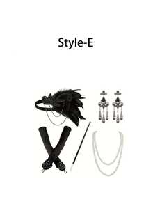 1 Set Atuendo de mujer estilo Flapper de los años 20, Disfraz con flecos con cuentas para el Gran Gatsby para el tema de los Años Locos 20 o Noches de Harlem - Multicolor - Ver 12