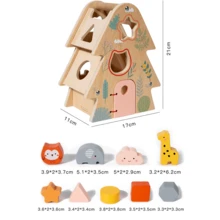 Wooden Tree Sorting Game And Animal Matching Game - Early Learning Educational Toy For Toddlers 2+, Portable "Smart House" Stacking Puzzle, Gift To Develop Fine Motor Skills For Boys And Girls - Multicolor - View 3