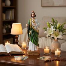 LUMIARTISAN Tadeusz Resin Statue With Cane, Retro Religious Decor, Easter Holiday Gift, Vintage Resin Craft, Home Office Desktop Ornament - 擺飾 - 查看 7
