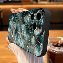 TPU Minimalist Blue Butterfly Element Blue Gold Glitter Butterfly Pattern Fashion 1pc Minimalist Butterfly Eye Skin-Feel Anti-Drop TPU Phone Case Compatible With IPhone 17/11, 16 Pro Max, 16 Pro, 16, 15 Pro Max, 14 Pro Max / Galaxy S25 Series, A16 / Honor X6A, X7B, X8B / 13C, Note 13, International Version, Not The Domestic Version Spring Gift Birthday - Black - View 7