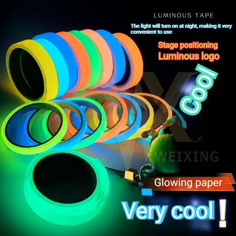 Ruban fluorescent réactif aux rayons UV noirs/ruban luminescent néon - Ruban super lumineux, 3 tailles par couleur, convient pour Halloween, sports de nuit, marquage d'atelier, idéal pour la décoration de la maison, la décoration de Noël, la décoration de la chambre, les cadeaux de Noël, la décoration de Noël - Ruban fluorescent - Voir 1