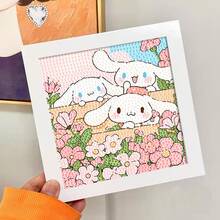 Panini Sanrio Character 5D Diamond Painting Kit With Frame, Kuromi, Cinnamoroll, Hello Kitty Full Drill Diamond Art Handmade Home Decor Gift - Sets - View 5
