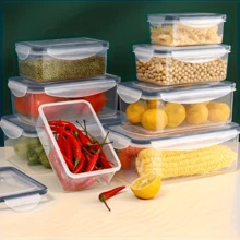 GHQ 50-Pack Heavy-Duty Transparent Stackable Food Storage Containers With Lids - Microwave And Freezer , Leakproof Refrigerator Organizers, Multi-Sized Rectangular Food Jars For Fruits, Vegetables, Leftovers, And Pasta - Space-Saving - Black 1 - View 3
