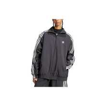 adidas originals Woven Firebird Adilenium Zip-Off Track Top 復古條紋品牌Logo印花立領拉鍊運動寬鬆百搭長袖夾克外套女款 黑色 - 黑色 - 查看 3