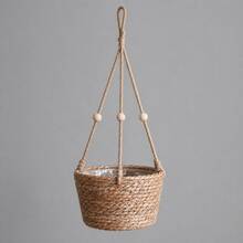Macrame Woven Hanging Planter Basket, Indoor Outdoor Suspended Plant Storage Basket, Flower Pot Holder, Home Decor - Hanging Basket - View 9