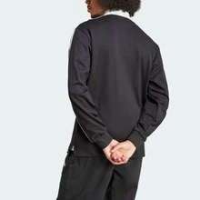 Áo Polo dài tay adidas Originals ADICOLOR RUGBY, chất liệu cotton nguyên chất, kiểu dáng Preppy, kẻ sọc kiểu Mỹ cổ điển, mềm mại và thoải mái, có logo, dành cho nam, màu đen. - màu đen - Xem 3