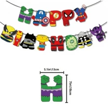 BUTTBILL SpongeBob SquarePants 26pcs Avengers Theme Party Supplies, Foil Print Latex Balloons, Birthday Banner Set, Birthday Party Decorations - Multicolor - View 21
