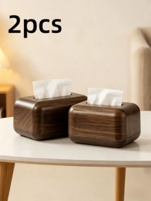 High-Quality, Stylish Wood-Grain Tissue Box; Made Of PP Material For Safety; Upgraded Capacity Fits 99% Of Tissue Brands; Professional Pull-Out Design For Easy Dispensing; Versatile Style Suitable For Bedroom, Living Room, Office, Reception, Etc.; Applicable For Halloween, Christmas, Easter, Thanksgiving, Valentine's Day, Mother's Day And All Seasons - View 10