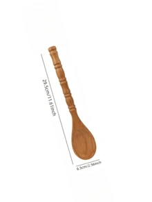 1件/5件套高品质天然木制烹饪用具，耐热不粘锅勺铲套装，包含汤勺、滤勺、意面勺、锅铲、烹饪勺、沙拉叉等，厨房工具，厨具，烘焙用品，适用于厨房、户外野餐、母亲节礼物、圣诞节礼物、婚礼季、宰牲节等各种节日。 - 棕色 - 查看 17