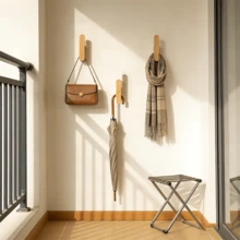 1/3pcs Crochets en bois minimalistes faits main – Solution de rangement polyvalente, accrochez facilement les manteaux, les sacs, les chapeaux et les serviettes | Convient pour la décoration intérieure japonaise Wabi-Sabi, nordique et rustique moderne, créant une atmosphère chaleureuse et apaisante à la maison - Multicolore - Voir 9