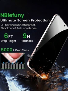 Protector es compatible con iPhone, juego de 2 piezas de protector de pantalla de vidrio templado con privacidad de cobertura completa, compatible con iPhone 17, 16 Pro Max 15 Pro Max 13 12, protector de pantalla completa con borde negro de privacidad [Versión internacional no versión local] Protector es compatible con iPhone 13, compatible con iPhone - Multicolor - Ver 5