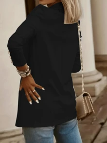 New Stylish Lapel Long Sleeve Office Blazer Jacket For Women Spring Black - Black - View 5