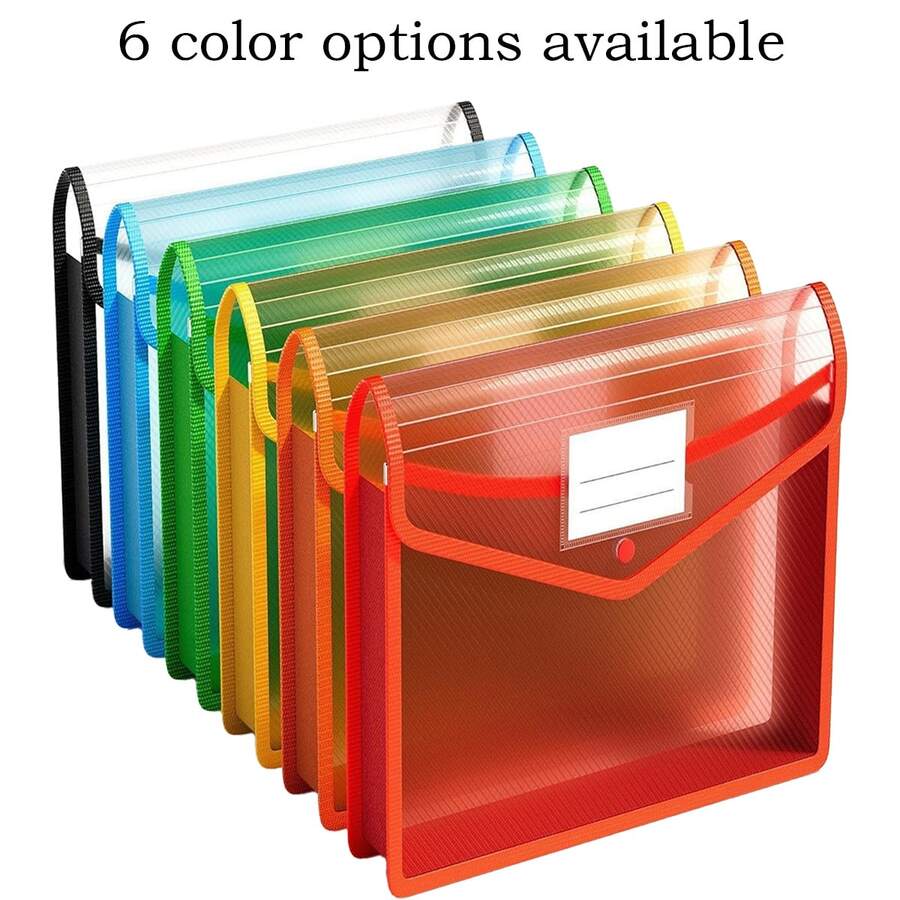 2pcs Thick PP Plastic File Folders, Colorful A4 Size With Buckle Document Bags, Storage Envelopes, Suitable For Office And School File Storage And Organization, Multiple Colors Available - Multicolor - View 1