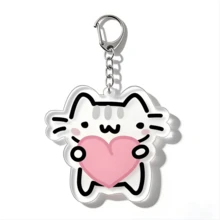 Cute Line Cat Acrylic Keychain, Heart Balloon Clown Cat Pendant, Bag And Car Key Charm, Cute Student Gift, Multiple Sizes Available - Multicolor - View 16