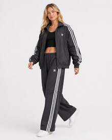 adidas originals Woven Firebird Adilenium Zip-Off Track Top 復古條紋品牌Logo印花立領拉鍊運動寬鬆百搭長袖夾克外套女款 黑色 - 黑色 - 查看 10