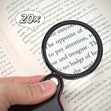 12X Magnifying Glass With Faux Leather Case - Portable Microscope - Foldable Design - Ergonomic Handle - Suitable For Reading, Inspection, Crafts, Jewelry Etc. - Compact Inspection Tool With Durable Rotating Protective Cover - Essential For Daily Reading - Vision Assistance Product - A - View 3