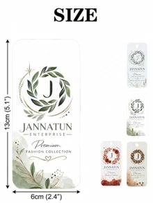 12pcs/24pcs/48pcs Customized Floral Design Hang Tags (With Ribbons), 4 Floral Designs, Customizable Text Content, Suitable For Clothing, Shoes, Gifts, Packaging, Branding, High-Quality Material Tags For Apparel Stores, Handmade Gift Boxes, Accessories Packaging, Holiday Presents - Multicolor - View 2