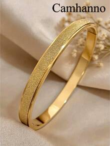 Camhanno 1 buah Gelang Silang Minimalis dari Baja Titanium, Warna Tahan Lama, Desain Gesper Pegas Anti Alergi, Serbaguna untuk Kerja, Kencan, Pernikahan, Acara Formal - Emas - View 7