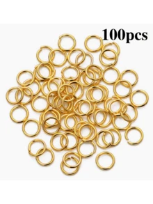 100pcs Stainless Steel Open Jump Rings/Loops, Earring Findings, Handmade Craft Supplies, Jewelry - Yellow Gold - View 11