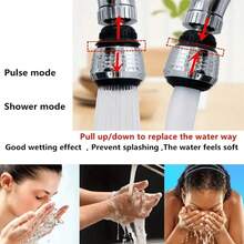 1PC Universal Rotating Faucet Head 360° Free Rotation Effectively Stops Messy Water Splashes And Achieves Water Saving Effect. Equipped With Bubbler To Deliver Soft Steady Water Flow, Bringing Comfortable Water Using Experience. Tool-Free Installation, Simple And Convenient To Mount. Made Of Sturdy Material For Long Service Life, Practical Daily Essential For Kitchen Washing And Cleaning Work. - Silver - View 6