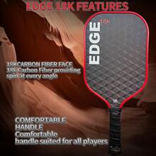 18K Material 3D Textured Pickleball Paddle, Enhanced Strength And Feel, High Friction, Suitable For Training And Competition, Red Pickleball Paddle, Unisex, An Ideal Gift Choice - Red - View 4