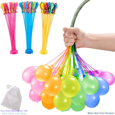 1 Set Tropical Colorful Self-Sealing Water Bomb Balls, Swimming Pool Toys Water Balloons, Quick-Fill Summer Water Fight Supplies, Outdoor Camping Beach Pool Party Toys, Thick & Latex Material, & Comfortable