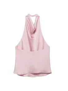 HZXVIC Women's Summer New Solid Color Sexy Backless Cold-Shoulder Blouse, Suitable For Dates And Parties - Baby Pink - View 7