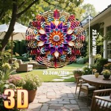 Móc xoay 3D 1 chiếc "Thiết kế cánh hoa Mandala rực rỡ" 10 x 10 inch, đồ chơi xoay nghệ thuật tự làm 360° - Món quà Giáng sinh hoàn hảo cho bạn bè và gia đình (Không bao gồm mặt dây chuyền), Kiểu dáng ngẫu nhiên - Nhiều màu - Xem 6