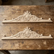 2pcs Solid Wood Carving Inlaid Horizontal Flowers, Home Decorations, Suitable For Cabinets, Doors And Windows, Furniture, Background Walls, Porches, Offices And Other Decorations, Holiday Decorations, DIY Decorations. - Multicolor - View 10