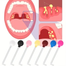 1 Set Tonsil Stone Remover, Includes PVC Suction Ball, Oral Cleaning Suction, Cupping Tool, Rubber Gum Stimulator - Multicolor - View 1