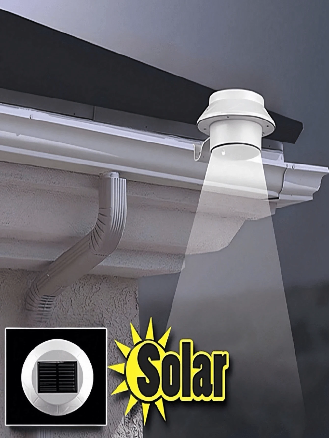 1pc 3Leds White Light Solar Outdoor Wall Light, Patio Gutter Light, Easy To Install, Suitable For Fences, Eaves, Railings, Walls Night Lighting