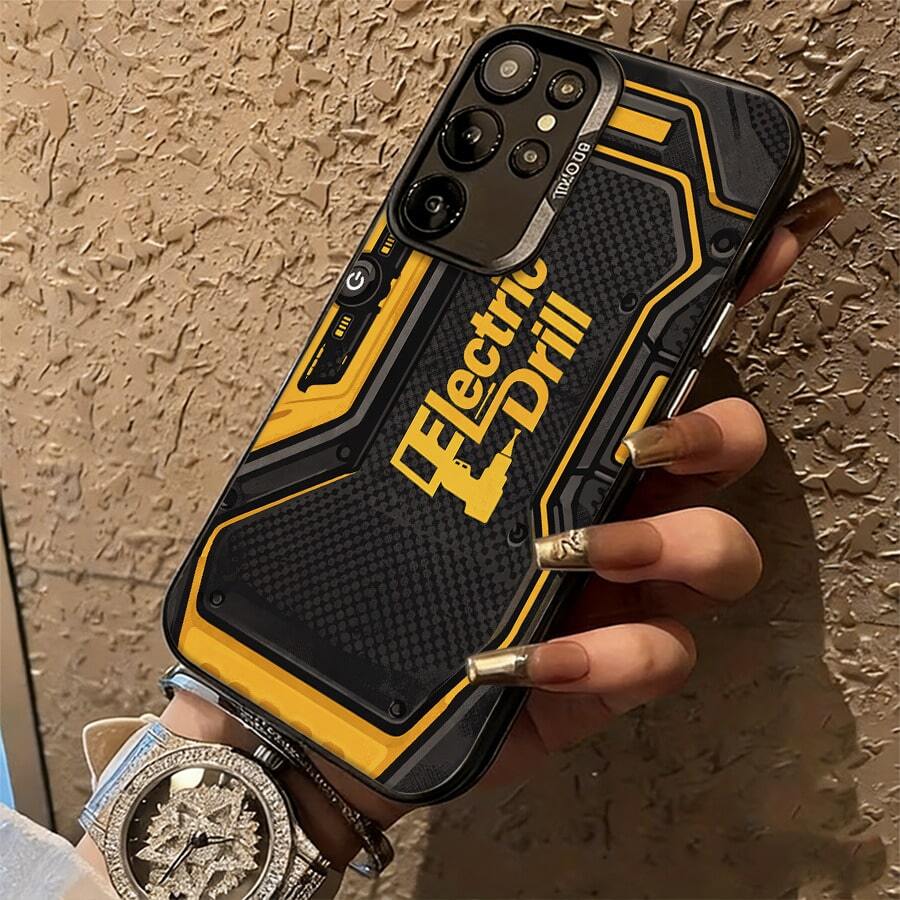 empaque industrial negro y dorado de taladro S25 S24 S23 S22 S21  S20 FE Ultra Plus 4G 5G Ultra/ Pixel 7a/ Pixel 7 Pro/ Pixel 7/ Pixel 8/ Pixel 8 Pro/ Pixel 8a 5G/Galaxy A03s/Galaxy A03/Galaxy A04E/Galaxy A04/Galaxy A05S/Galaxy A05/Galaxy A06 4G/Galaxy A12 4G/Galaxy A13 5G/Galaxy A21 S/Galaxy A24 4G/Galaxy A32 4G/Galaxy A34/Galaxy A30/Galaxy A53 - Blanco - Ver 1