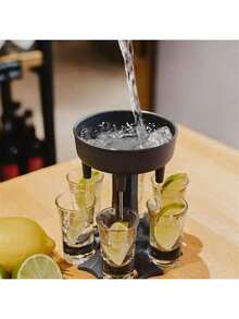 1 Peça Dispensador de Bebida Alcoólica com 6 Peças de Suporte para Copos, Distribuidora de Bebida para Festa, Acessório de Jogo de Servir Bebida Rápida - Multicolorido - Visão 6
