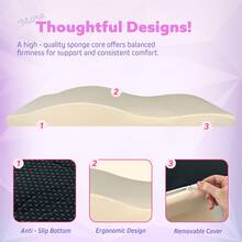 Lash Bed Topper – Ergonomic Memory Foam Pad With Plush Cover, Spa Table Cushion For Eyelash Tech, Salon Mattress For Beauty Beds, Compatible With Massage And Spa Setups – 28/70" (71/178 Cm) - Beige - View 3