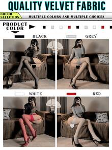 1 Set Sexy Lace Garter Belt, Ombre Sheer Thigh High Stockings, High Elasticity Non-Slip Lingerie Suitable For Sleepwear And Roleplay - Multicolor - View 10