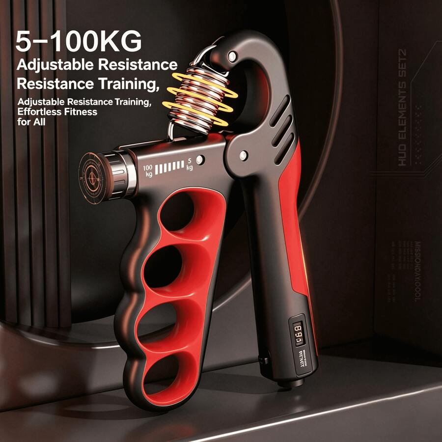 1 cái Máy kiểm tra sức nắm 5-100kg, Thiết bị tập luyện sức mạnh cánh tay, Máy tập sức mạnh cổ tay, Máy tăng cường sức mạnh nắm 5 ngón. Trong kiểm tra thể lực, tỷ lệ sức nắm so với trọng lượng cơ thể thường được sử dụng để phản ánh đánh giá thể lực khoa học nhất.