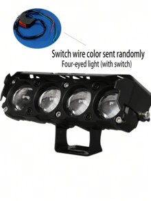 Automotive Work Light Motorcycle LED Dual-Color Mini Lens Headlight Driving Light Fog Light Motorcycle Front Headlight SUV UTV Spotlight, Car Lights, Auto Parts, Automotive Accessories - Black - View 7