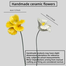 6 piezas Conjunto de Pensamientos de Cerámica, Flores Artificiales de Cerámica y Hojas de la Suerte de Cerámica, Material de Cerámica, Nunca se Marchitan, Ramo para Días Festivos, Ramo para el Día de San Valentín, Adecuado para Familia, Jardín, Boda, Fiesta Festiva, Aportando Ternura y Esperanza a Tu Vida - Multicolor - Ver 5