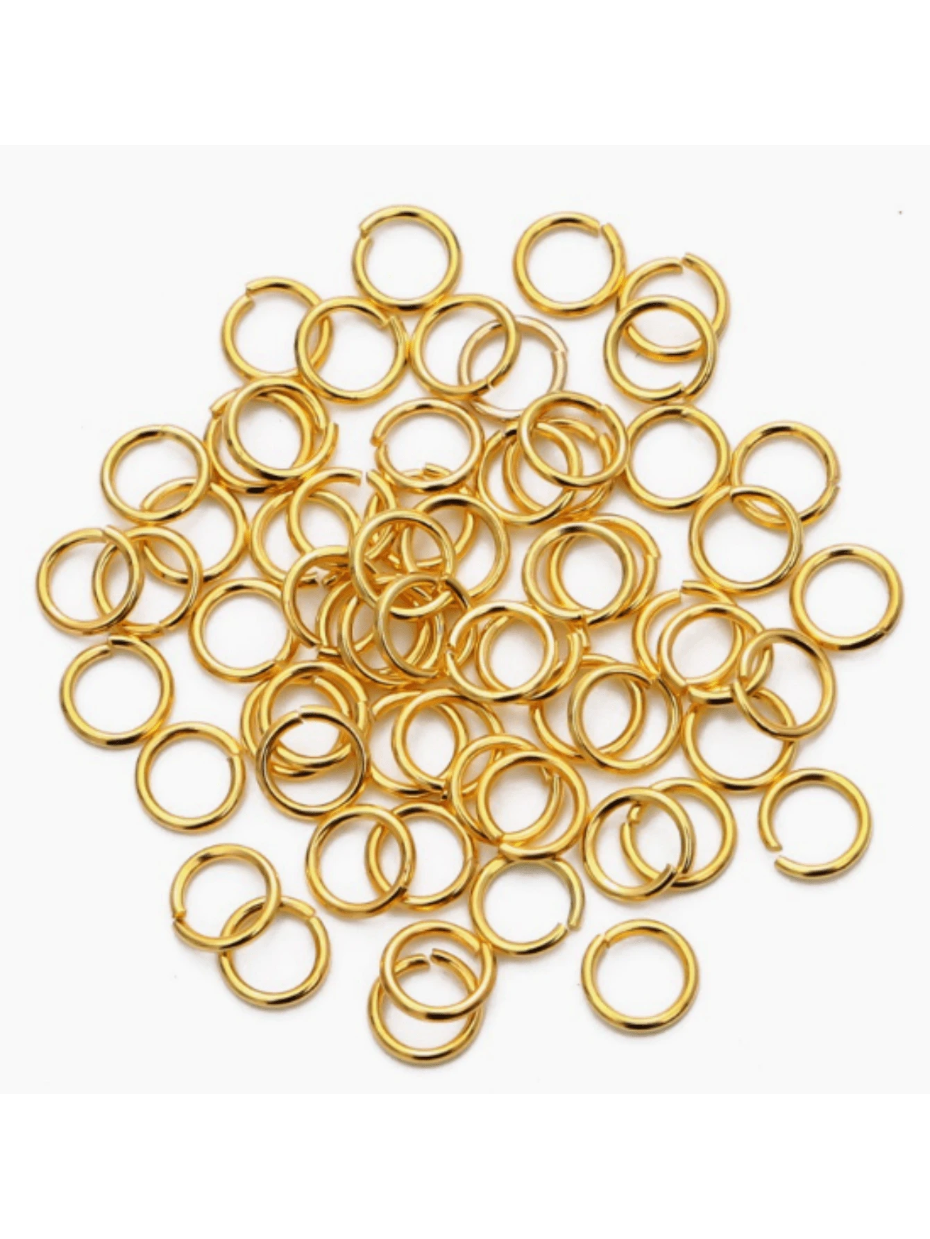 100pcs Stainless Steel Open Jump Rings/Loops, Earring Findings, Handmade Craft Supplies, Jewelry - Yellow Gold - View 1