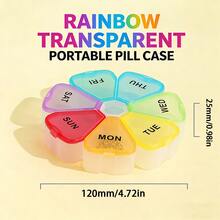 7-Day Portable Pill Case, 7 Compartments Design To Store Tablets, Capsules, Supplements, Flower Petal Shaped - View 11