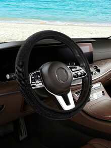 Funda brillante para volante de coche - Decorada con deslumbrantes rhinestones, protector de volante y decoración interior para coches y SUV, se ajusta a ruedas de 37-38 cm, decoración interior de coche brillante para mujeres, accesorio interior de coche - Diamante - Ver 16