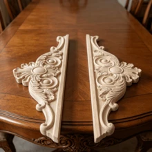 2pcs Solid Wood Carving Inlaid Horizontal Flowers, Home Decorations, Suitable For Cabinets, Doors And Windows, Furniture, Background Walls, Porches, Offices And Other Decorations, Holiday Decorations, DIY Decorations. - Multicolor - View 5