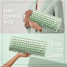ATTACK SHARK 308i Wireless Bluetooth Keyboard, Retro Typewriter Design With Gradient Colorful Round Keycaps And Cute Magnetic Cat Doll, 84 Keys, Multi Device Keyboard For IPad/Laptop/PC/Win/Mac - View 4