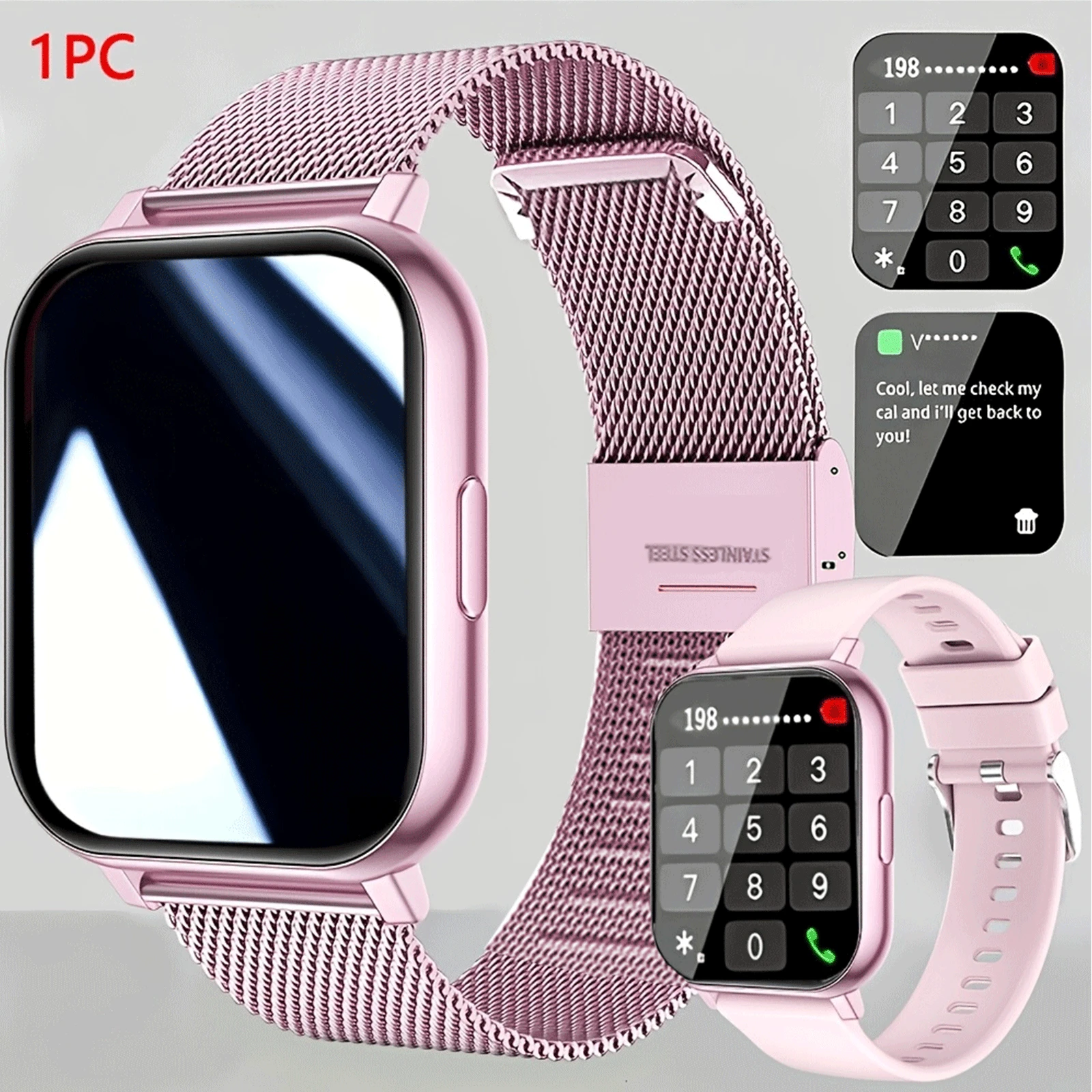 This Popular Unisex Smart Watch Features The Following Functions: Call Answering, Message Alerts, Music Control, Remote Camera Shutter, Step Counting, Calorie Tracking, Multiple Sports Modes, Alarm Clock, Incoming Call And Message Notifications, Compatible With Android And IOS Systems. - Multicolor - View 1