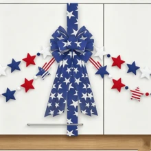 Independence Day Cabinet Bows Kitchen 4th Of July Holiday Memorial Day Bow Decorations Party Backdrop - Dark Blue - View 4